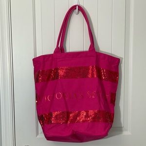 Victoria’s Secret Hot Pink Sequined Tote Bag